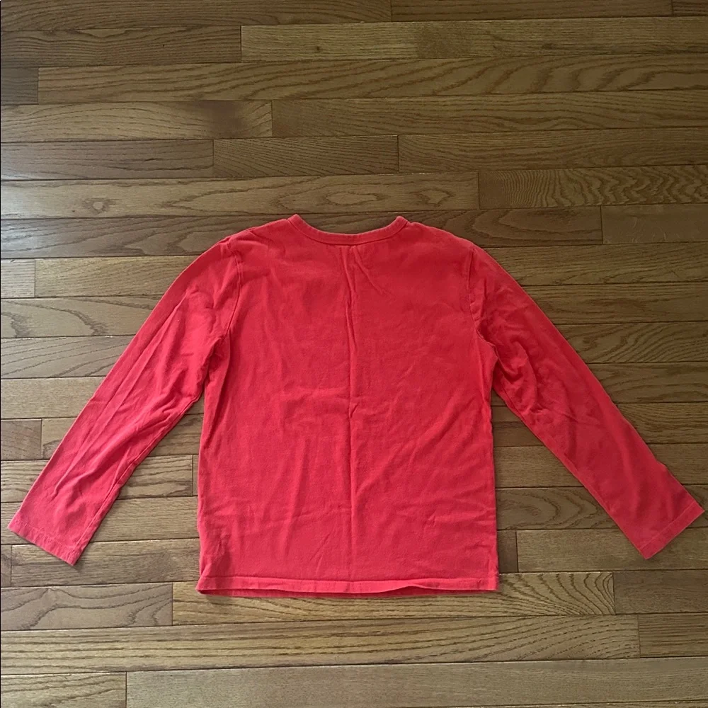 🎅🏻 GAP KIDS Red Long sleeved tee shirt Santa who needs reindeer size large VGUC